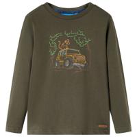 VidaXL Kindershirt met lange mouwen 92 kakikleurig