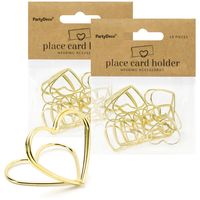 Naamkaart/plaatskaart houders - hartje - Bruiloft - 50x stuks - goud - 2,5 cm