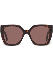 Gucci Eyewear lunettes de soleil oversize à effet écailles de tortue - Vert