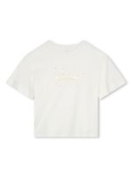 Chloé Kids t-shirt en coton biologique à logo imprimé - Blanc