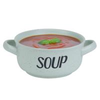 Soepkom van aardewerk - groen - Dia 13,5 cm - 470 ml - Servies - Soepkommen