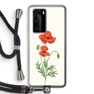 Red poppy: Huawei P40 Pro Transparant Hoesje met koord