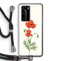 Red poppy: Huawei P40 Pro Transparant Hoesje met koord