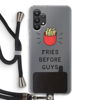 Fries before guys: Samsung Galaxy A32 5G Transparant Hoesje met koord