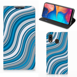 Samsung Galaxy A30 Hoesje met Magneet Waves Blue