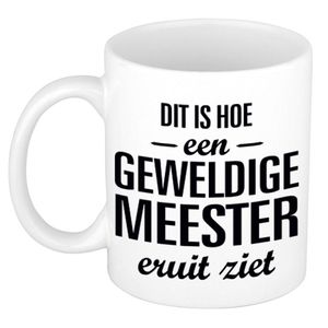 Geweldige meester cadeau mok / beker wit 300 ml - feest mokken