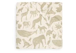 Jollein Hoeslaken 60X120cm Animals - Olive Green