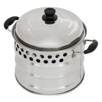 BBQ#BOSS Roestvrijstalen kookpot voor raketfornuis, Ø 24 cm, 6,8 liter, Pot met deksel en handgrepen, Buiten koken - thumbnail