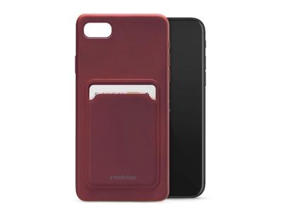 Mobilize Mobilize Rubber Gelly Card Case Apple iPhone 6/6S/7/8/SE (2020/2022) Matt Bordeaux