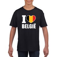 Zwart I love Belgie fan shirt kinderen - thumbnail