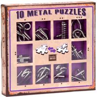 10 metal puzzles set paars
