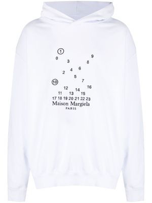 Maison Margiela hoodie en coton à logo brodé - Blanc