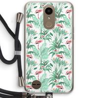 Flamingo bladeren: LG K10 (2017) Transparant Hoesje met koord