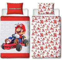 Omkeerbaar beddengoedset - MARIO BROS - Mario - Microvezel - 1 dekbedovertrek 140 x 200 cm + 1 kussensloop 63 x 63 cm