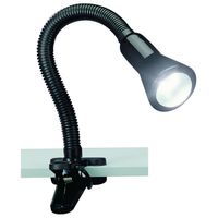 LED Klemlamp - Trion Fexy - E14 Fitting - Glans Zwart - Kunststof - thumbnail