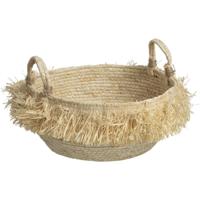 Leen Bakker - Mand Fringes - Naturel - 20xØ35 Cm - Raffia - Beige