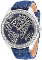 Horlogeband Guess W0504L1 Leder/Textiel Blauw 21mm