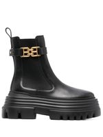 Bally bottes en cuir à plaque logo - Noir