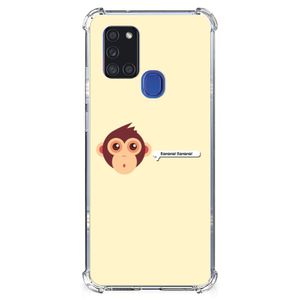 Samsung Galaxy A21s Stevig Bumper Hoesje Monkey