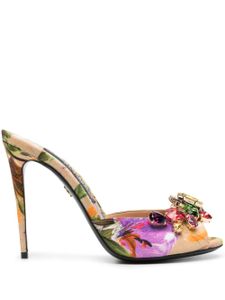 Dolce & Gabbana mules à imprimé Bloom 105 mm - Orange