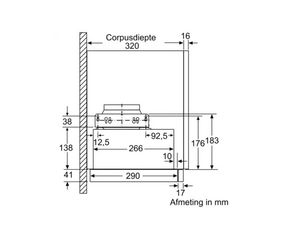 Siemens iQ100 LI64MB521 afzuigkap Semi-inbouw (uittrekbaar) Grijs, Zilver 389 m³/uur A+++