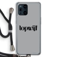 Topwijf Grijs Zwart: Oppo Find X3 Transparant Hoesje met koord