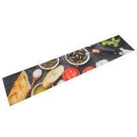 VidaXL Keukenmat wasbaar wijn- en dinerprint 60x300 cm fluweel
