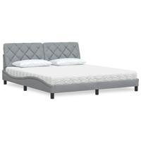 Bed met matras stof lichtgrijs 180x200 cm
