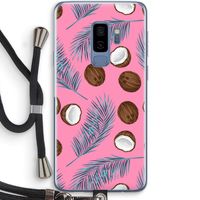 Kokosnoot roze: Samsung Galaxy S9 Plus Transparant Hoesje met koord