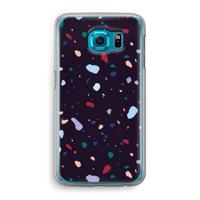 Dark Rounded Terrazzo: Samsung Galaxy S6 Transparant Hoesje