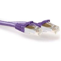 ACT Paarse 3 meter LSZH SFTP CAT6A patchkabel snagless met RJ45 connectoren - thumbnail