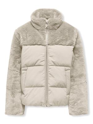 Kids ONLY winter winterjas meisjes - beige - KogWanja - puffer