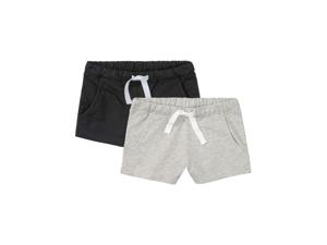 pepperts! Meisjes sweatshorts, 2 stuks, met hoog katoengehalte (158/164, Zwart/grijs)