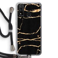 Gouden marmer: Huawei P Smart (2020) Transparant Hoesje met koord