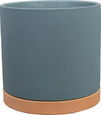 TS Collection Pot+schotel Birte 15x15cm blauw