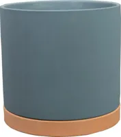 TS Collection Pot+schotel Birte 15x15cm blauw