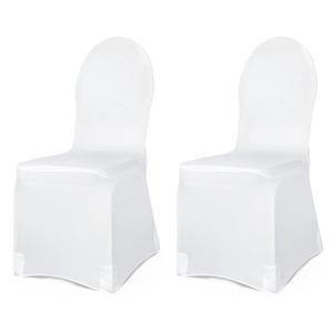 Universele witte elastische stoelhoes - Set van 2x stuks - 50 x 105 cm - Bruiloft stoel versiering