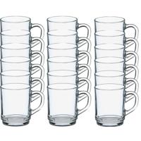 Duralex Theeglazen Versailles - 18x stuks - glas - 260 ml - transparant - met oor