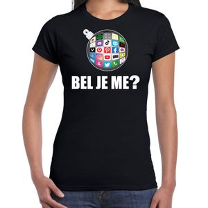 Kerstbal shirt / Kerst outfit bel je me zwart voor dames