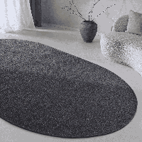 Wollen Vloerkleed Francois Ovaal - Antraciet 230x160cm - - Dekbed-Discounter.nl