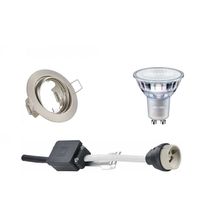 LED Spot Set - GU10 Fitting - Inbouw Rond - Mat Nikkel - Kantelbaar Ø83mm - Philips - MASTER 927 36D VLE - 3.7W - Warm - thumbnail