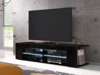 Tv-meubel SMILE zwart/hoogglans zwart met led