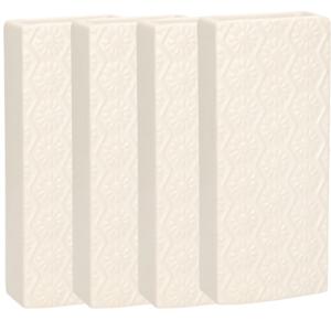 Waterverdamper - 5x - creme wit - keramiek - 400 ml - radiatorbak luchtbevochtiger - 7,4 x 17,7 cm