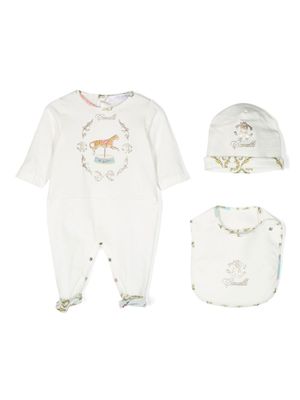 Roberto Cavalli Junior trousseau de naissance à logo imprimé - Blanc