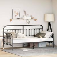 Bedframe voor een daybed Zwart 100 x 190 cm Staal