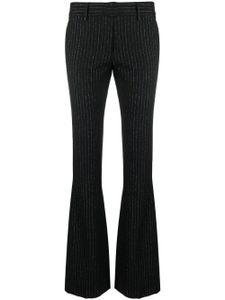 Alessandra Rich pantalon en laine à fines rayures - Noir