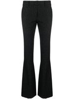 Alessandra Rich pantalon en laine à fines rayures - Noir