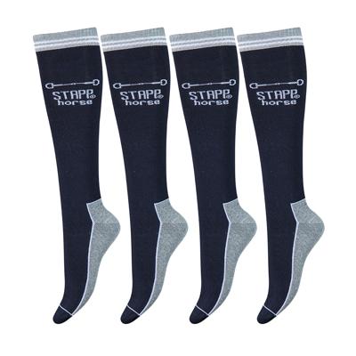 STAPP Horse Paardrijsokken Horse Bit 4-pack Marine-39/42