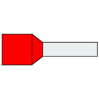 Adereindhuls 1qmm Rood penlengte = 8mm 500 stuks 720040 Klemko
