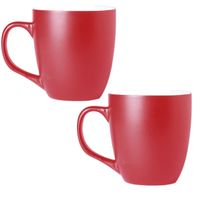 12x Drinkbekers/mokken rood 440 ml